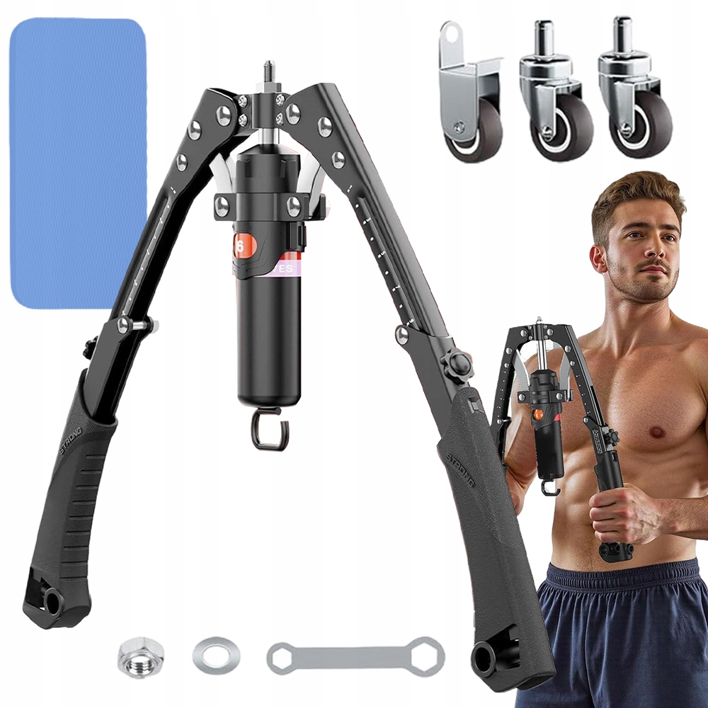 Ekspander Regulowany Z Kółkami I Hakami 10-200 Kg Trenażer Do Ćwiczeń Rąk
