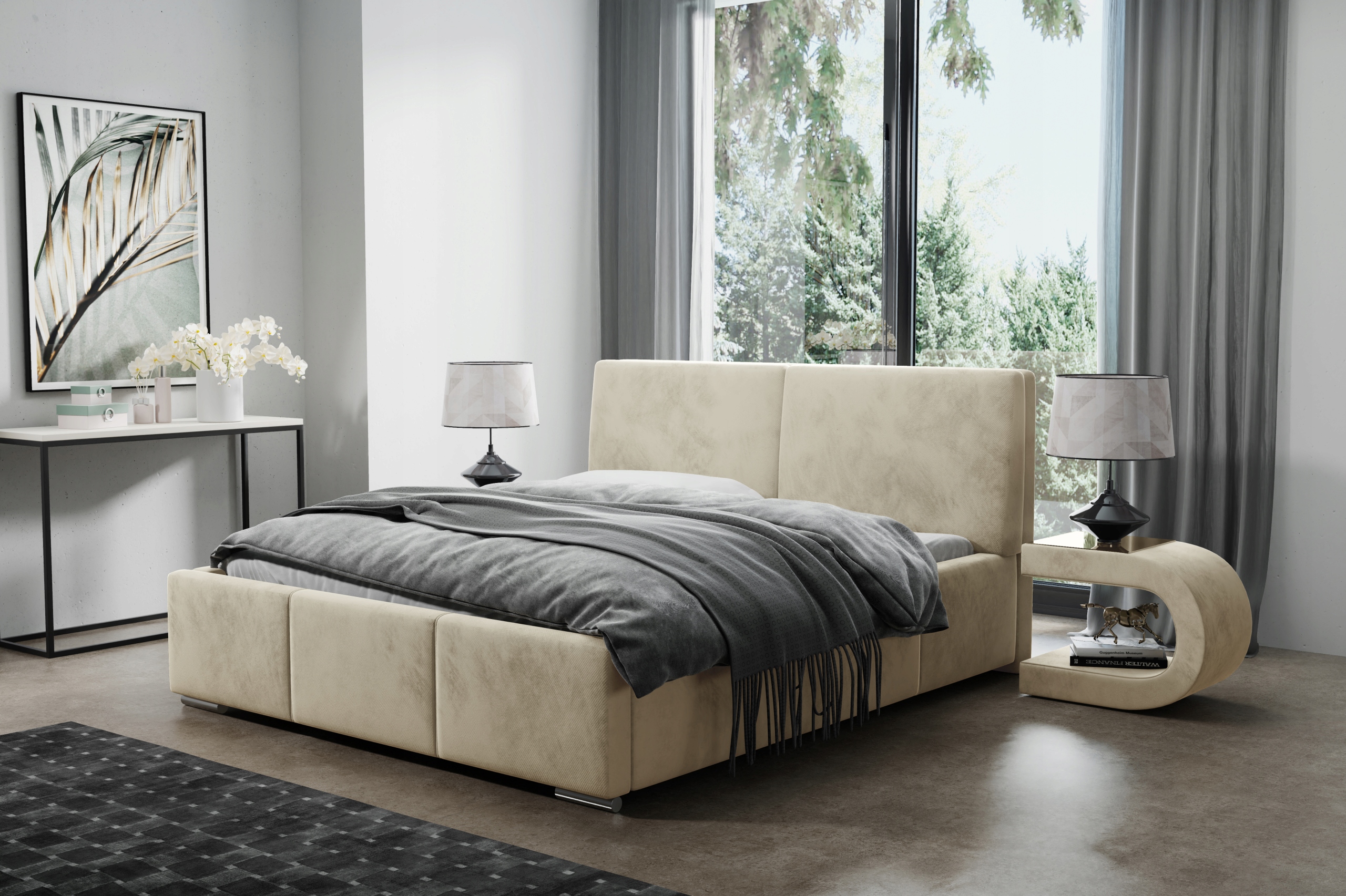 Łóżko tapicerowane 180x200 pojemnik, stelaż