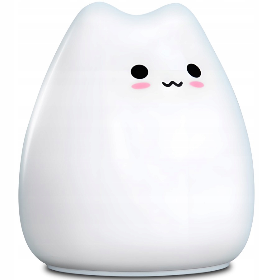 LAMPKA NOCNA DLA DZIECI KOTEK LED KOLOROWA SILIKON Zasilanie bateryjne