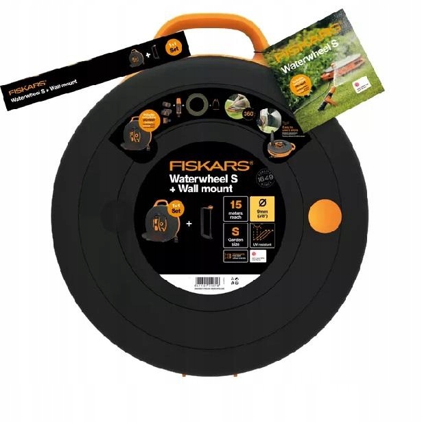 Fiskars zestaw bęben z wężem S uchwyt ścienny 1026376 1 szt.