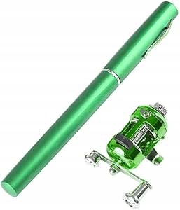 Přenosná mini Rybářská Tyč Propiska s navijákem s hliníkem do kapsy Lehká