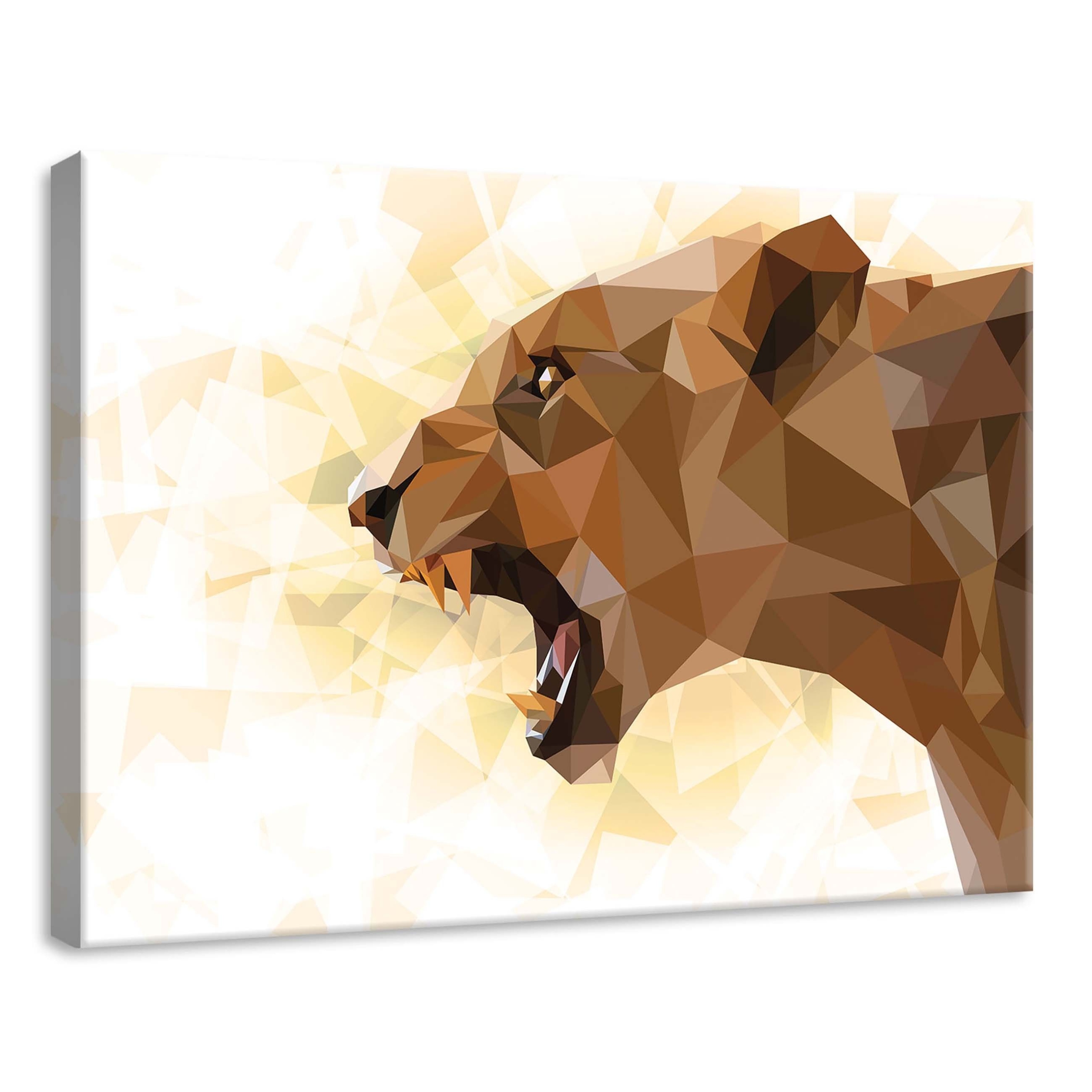 Obraz 70x50 Polygonální lev řev divoká příroda geometrie síla portrét