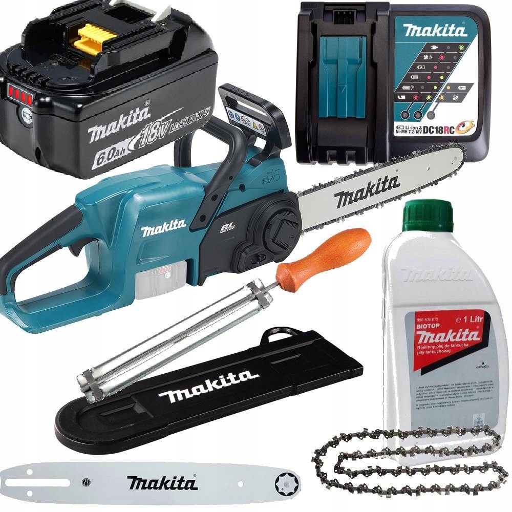 Makita Piła Pilarka DUC357ZX3 6Ah Ładowarka Olej