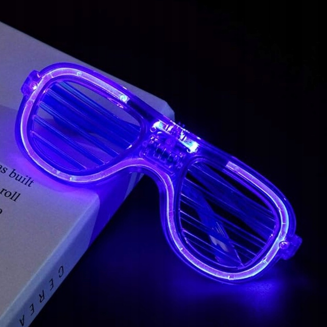 ŚWIECĄCE OKULARY IMPREZOWE LED ŻALUZJIE NA IMPREZĘ PARTY KARNAWAŁOWE Model żaluzje led