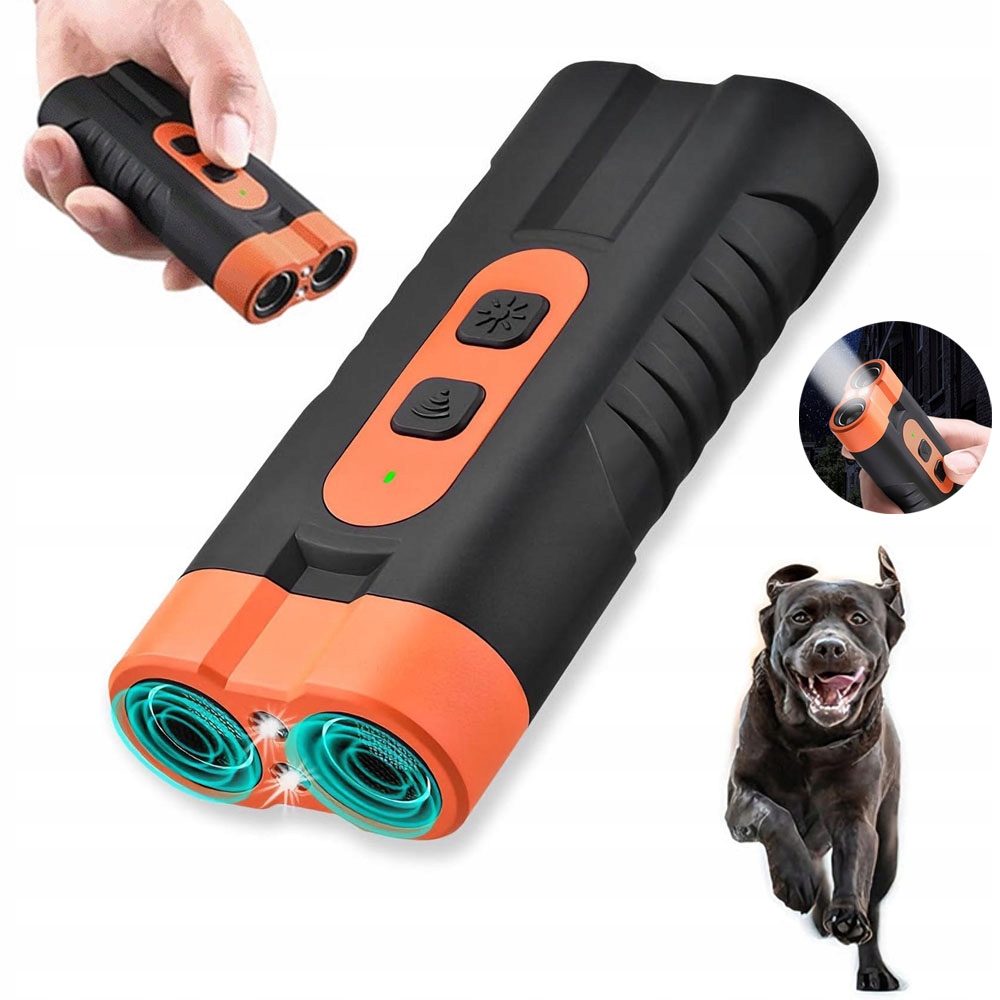 Levně Ultrazvukový Trenér Psů 15-40 Khz S Led Svítilnou Oranžový Abs