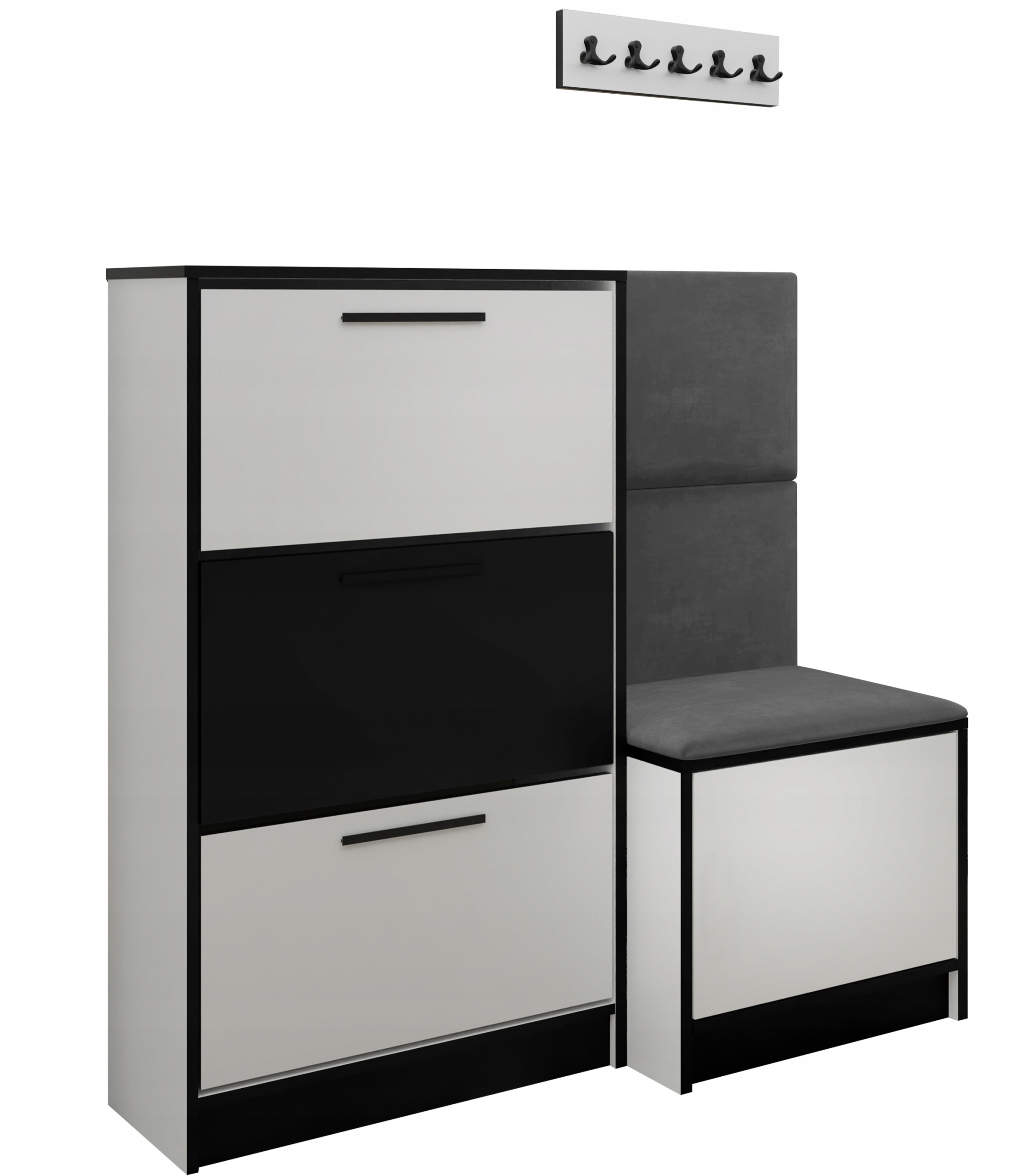 Sada Kubi botník a sedák bílá látka šedá