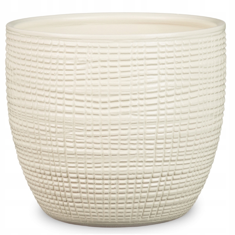 Kremowa osłonka na doniczkę Scheurich w kratkę Kod producenta 866