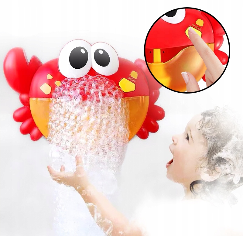 MASZYNKA DO ROBIENIA BANIEK BĄBELEK PIANY W WANNIE ZABAWKA DO KĄPIELI KRAB Wiek dziecka 3 lata +