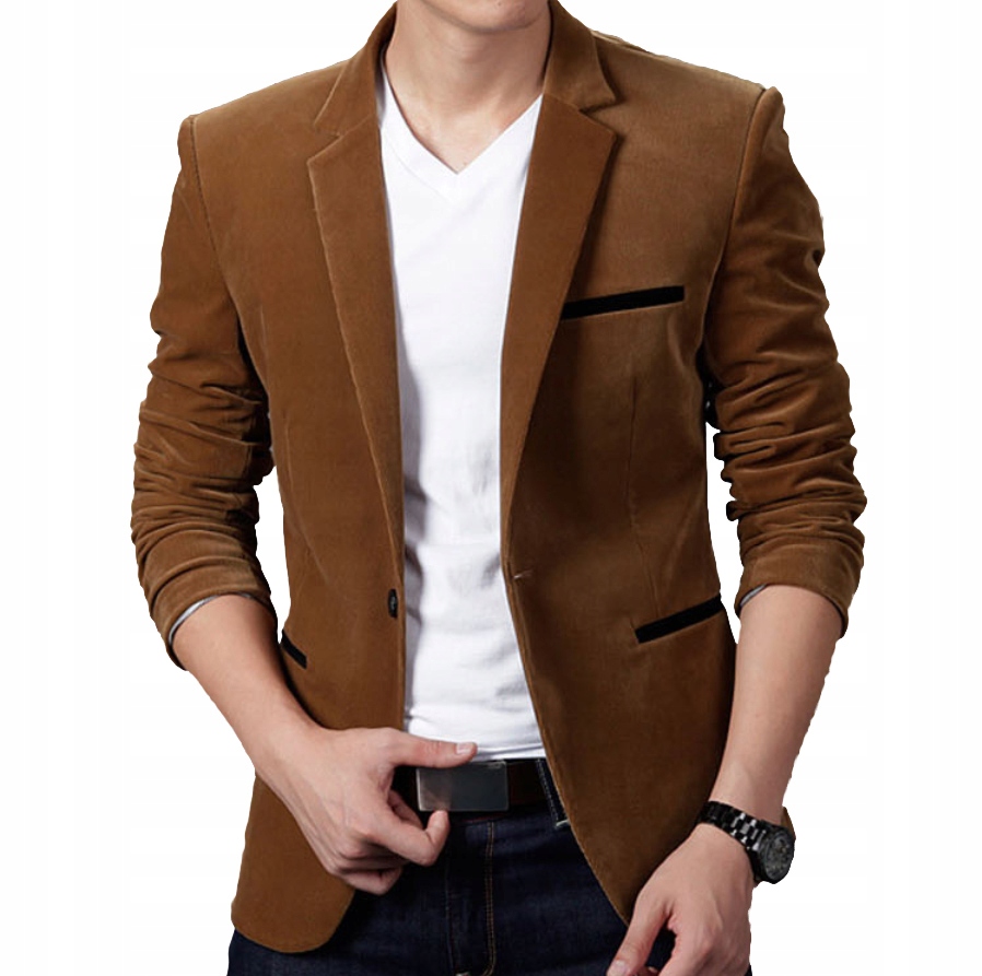 Elegancka marynarka męska sztruksowa Marka bez marki