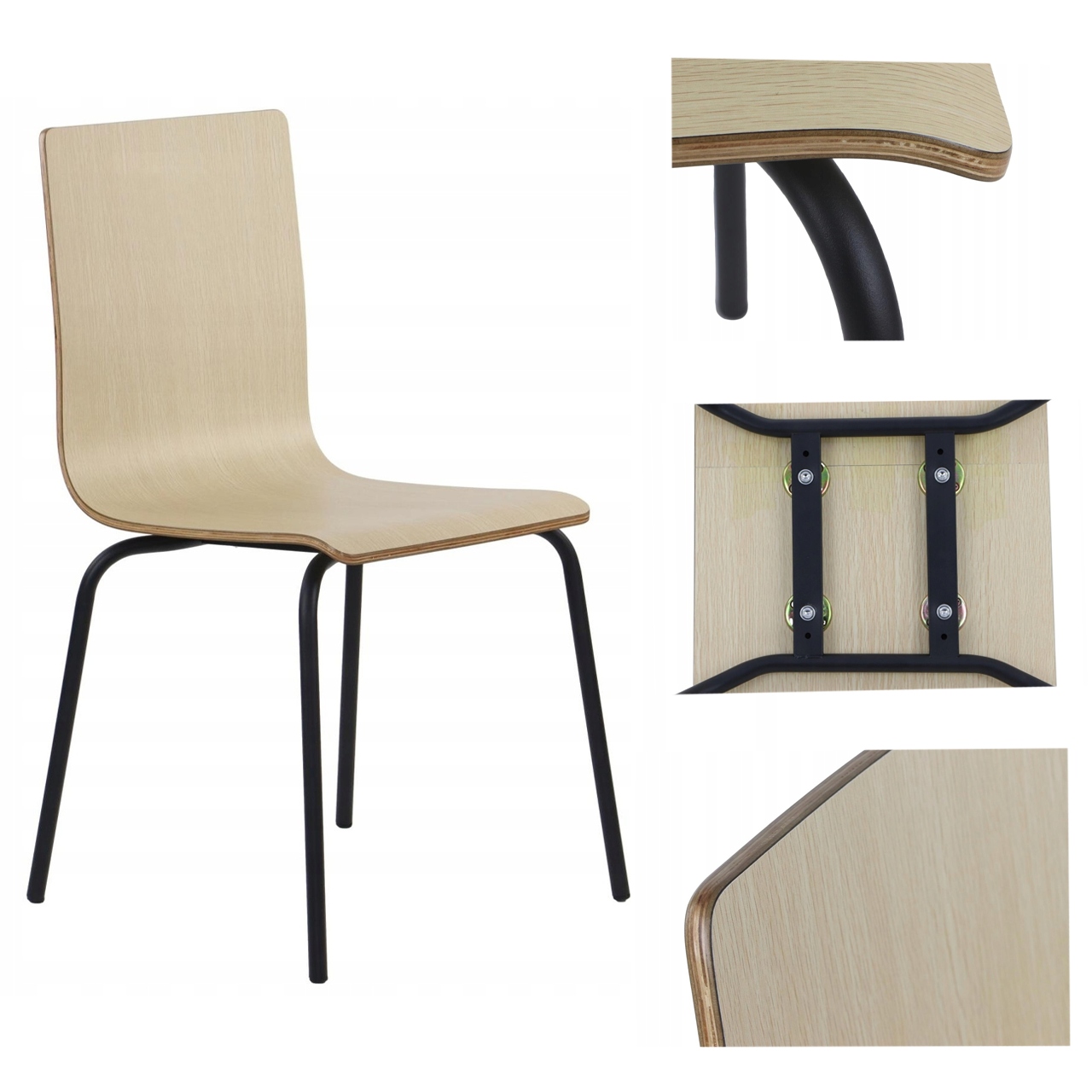 Stolička Z Laminovanej Preglejky Werdi B Čierna/prírodná