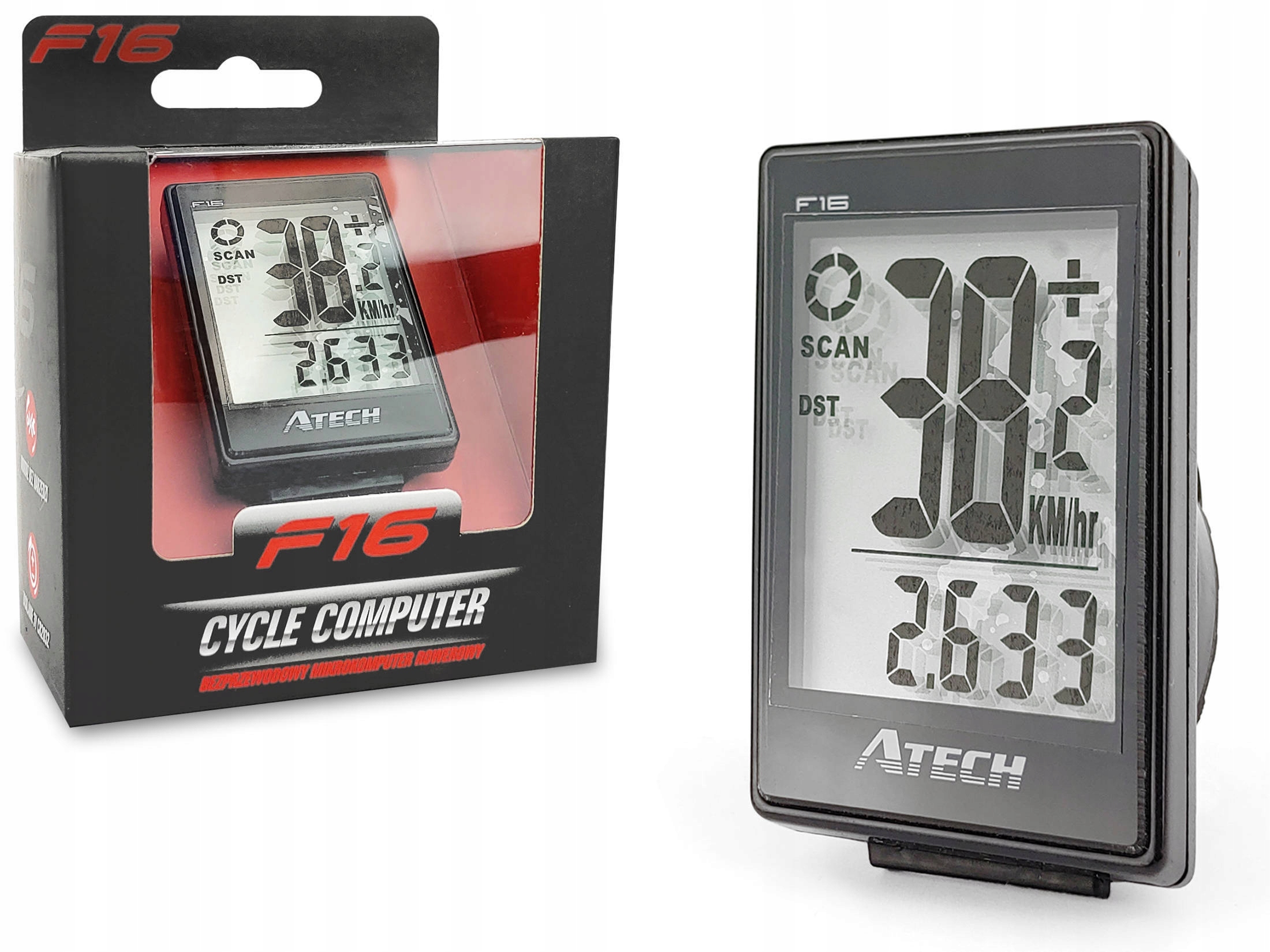 Bezprzewodowy licznik rowerowy Atech 16 funkcji