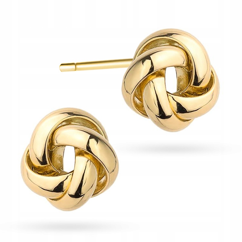 Krásné Zlaté Náušnice pr. 585 Šroubovací Uzlíky