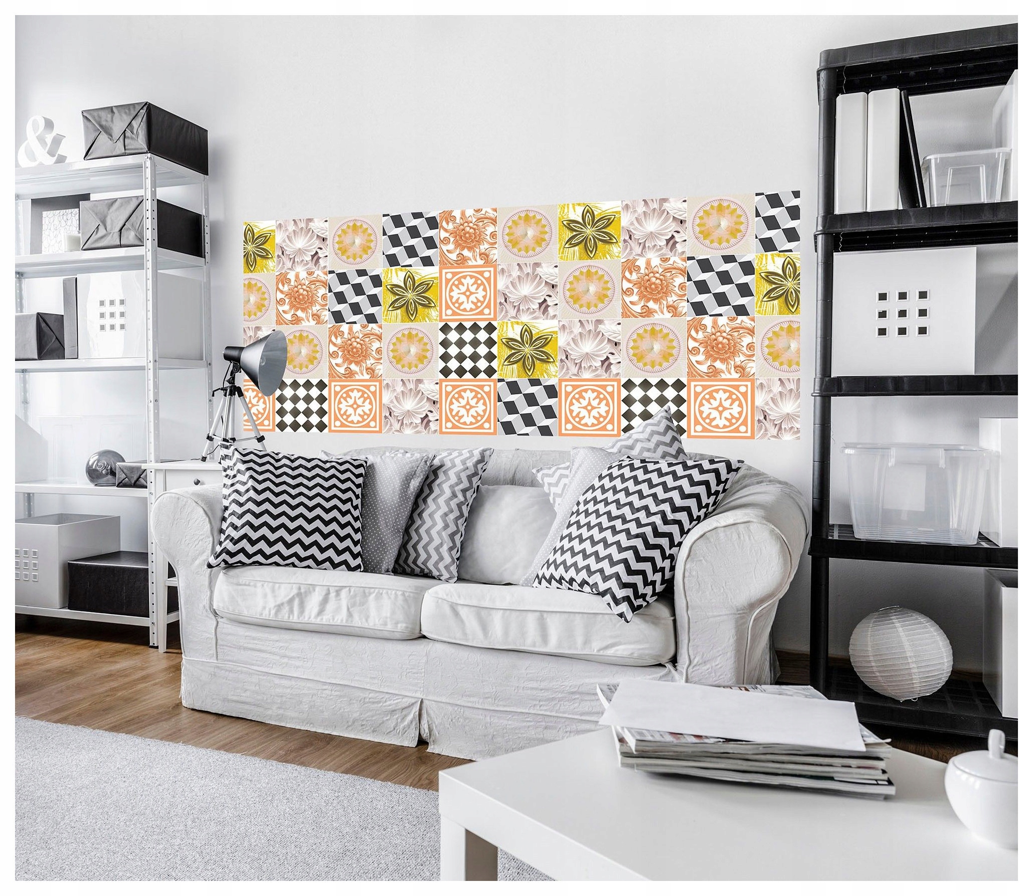 Tapeta Geometrické Květiny Mandala Šachovnice Opakovatelný Vzor 250x104