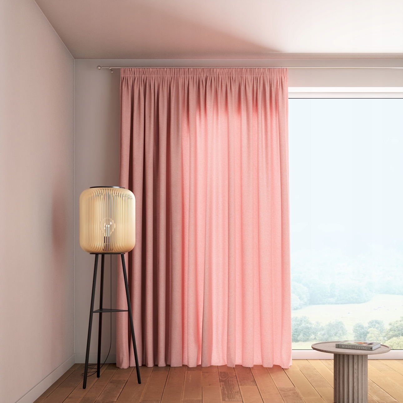 Záves na zvlnenej páske 1 ks 140x260 cm červený