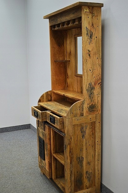 REGAŁ BAR drewniany MANGO seria RAILWAY Kolor mebla inny kolor