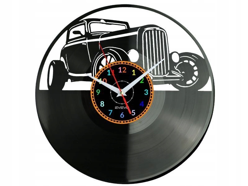 Old Car Dárek Originální dekorace do domu Hodiny z vinylové desky