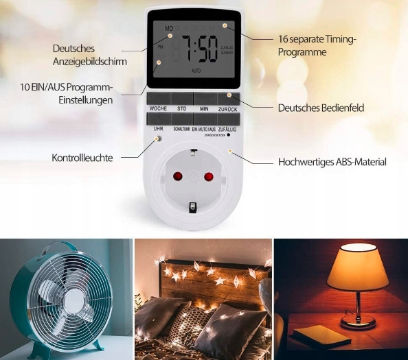 CZASOWY WŁĄCZNIK WYŁĄCZNIK PROGRAMATOR TIMER LCD EAN (GTIN) 5907392473748