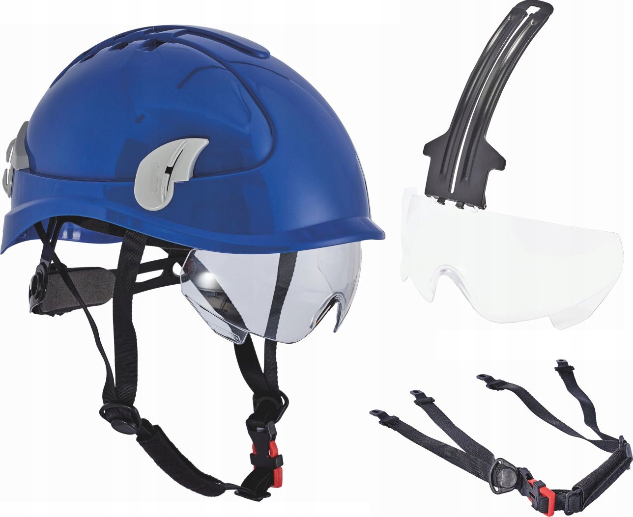 HEŁM KASK OCHRONNY 4 PUNKTOWY ALPINWORKER Niebieski