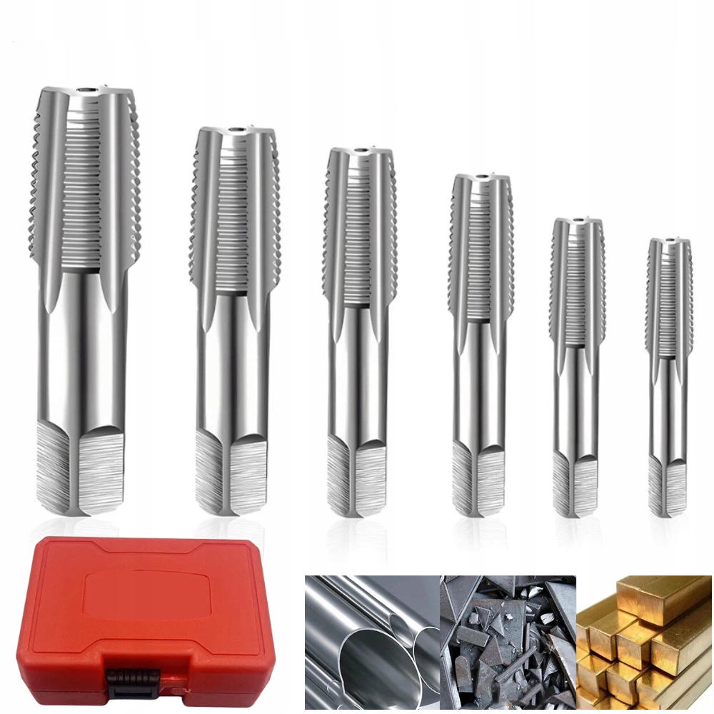 Závitník Závitníky Trubek Komplet 1" 3/4" 1/2" 3/8" 1/4" 1/8" 6 ks
