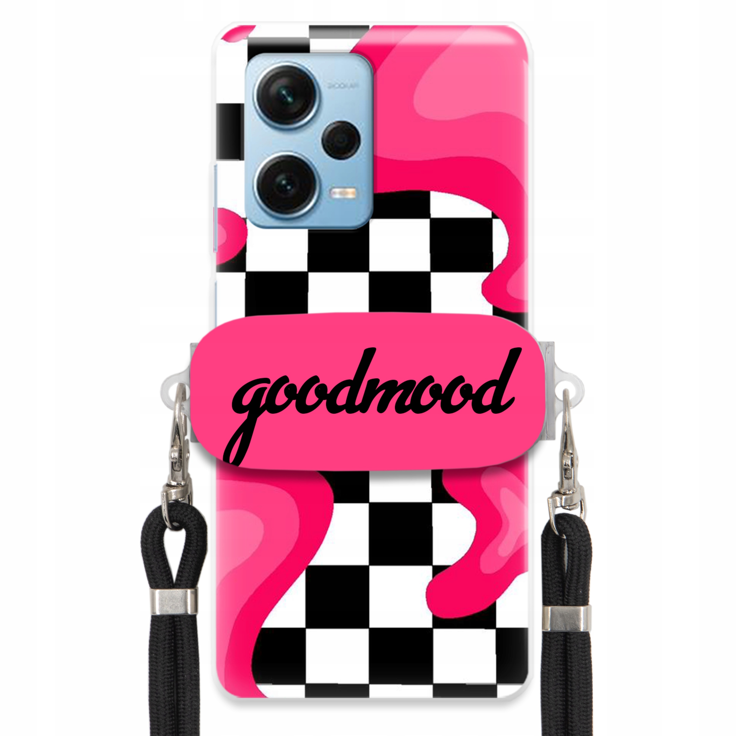 Puzdro Pre Xiaomi Redmi Note 12 Pro Plus Set Case Držiak Na Vodítko Čierny Splash