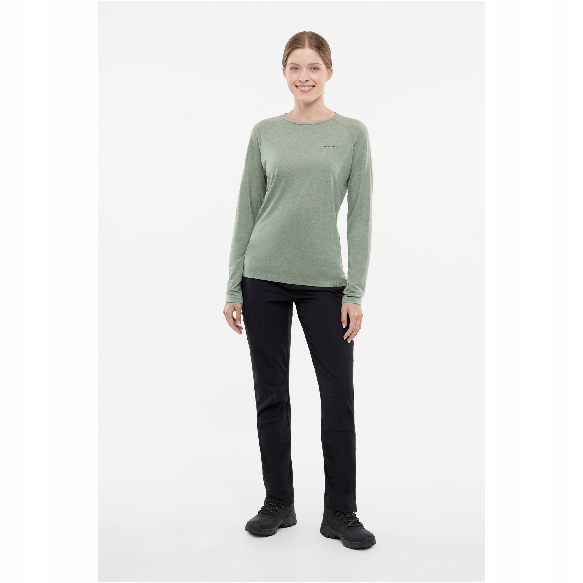 Koszulka damska longsleeve Viking Andali Lady z wełną Merino zielona r. XXL