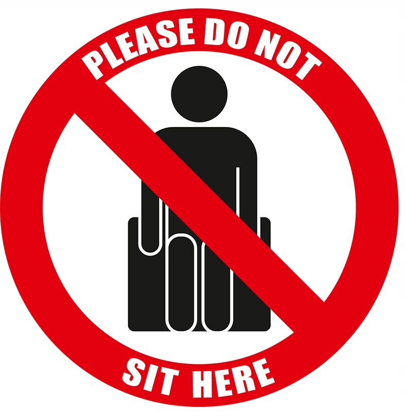 NAKLEJKA NA KRZESŁO 15 cm Please do not sit here