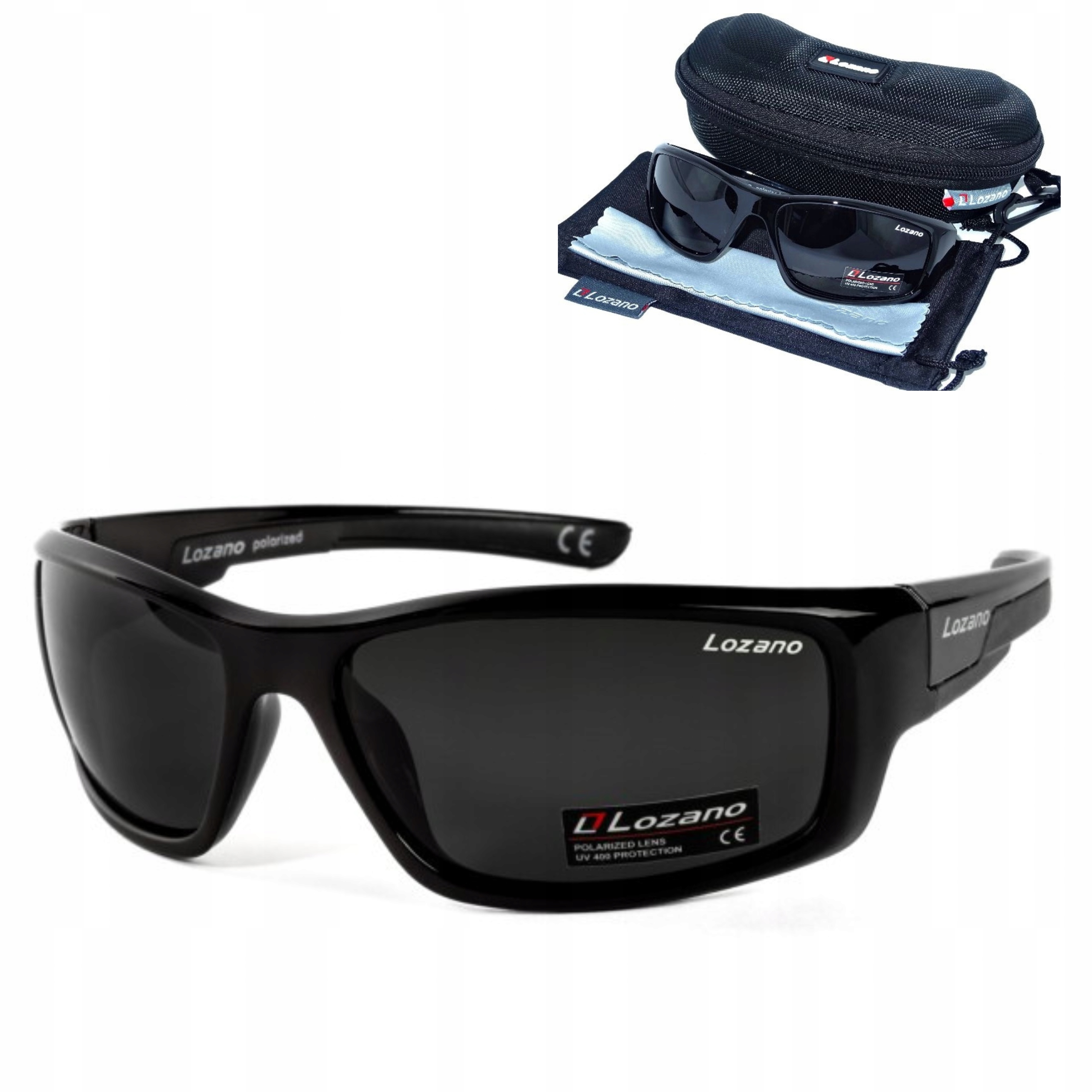 Černé Pánské Polarizační Sluneční Brýle S Pouzdro Lozano