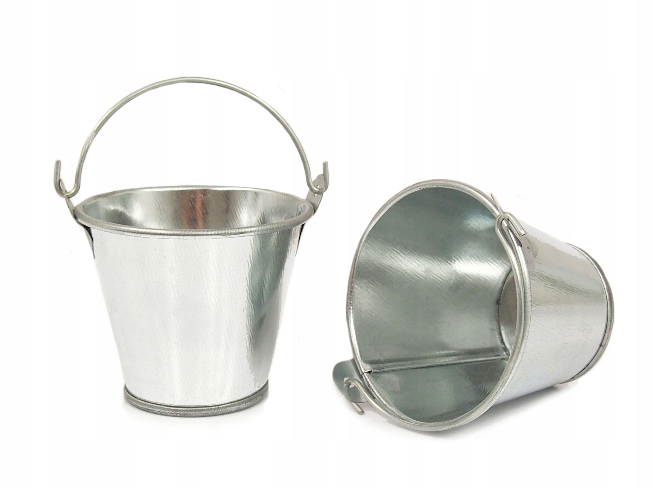 

6,5 cm mini Doniczka Wiaderko na kaktusy srebrne