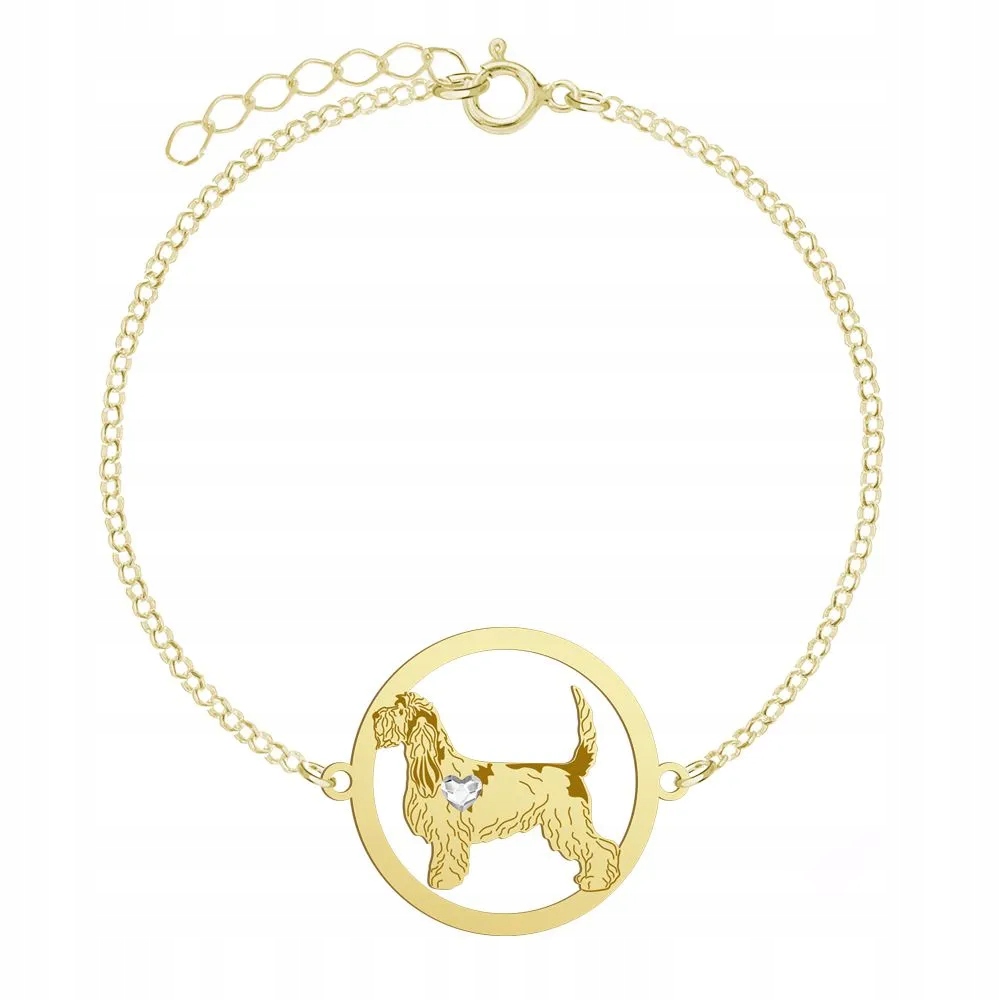 Zlatý náramek Grand Basset Griffon Vendeen 925 Dedikace Gravírování Bonus