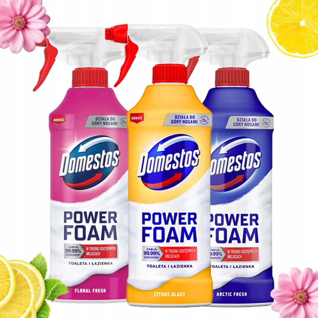 Levně Sada 3 x Domestos Power Foam Pěna na mytí Toalety a koupelny 435ml