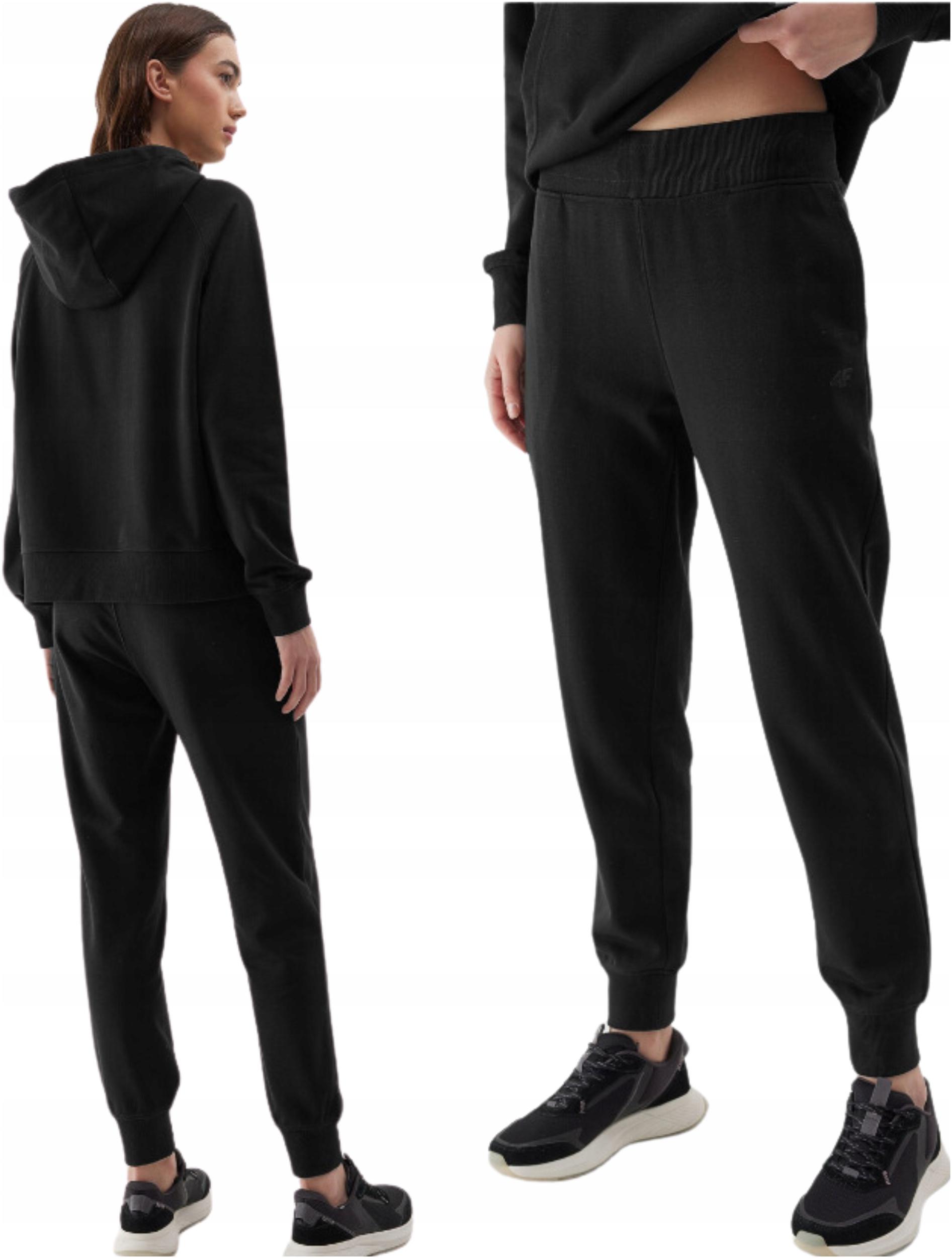 SPODNIE 4F DAMSKIE DRESOWE JOGGERY - CZARNE r. L