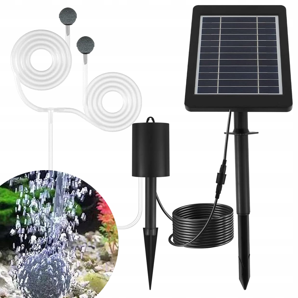 Solární Provzdušňovač Do Jezírka S Akumulátorem 2200 Mah, Solární Panel 4 W
