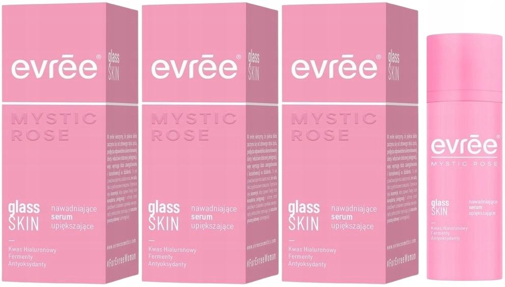 3 x Evree Mystic Rose Glass Skin hydratační sérum 30 ml Antioxidanty Cica