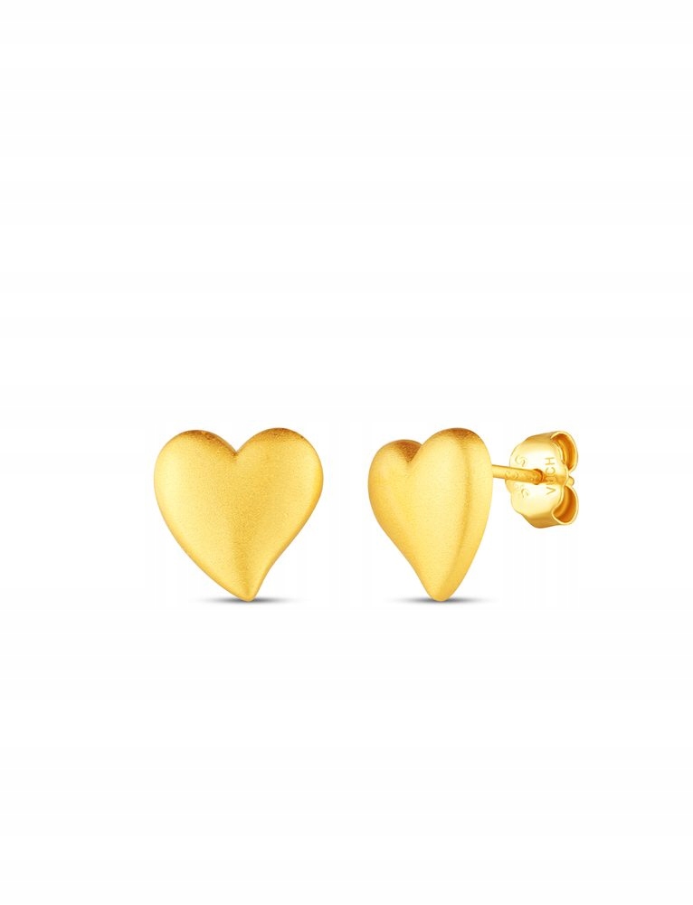 Náušnice Vuch Disa Gold srdce pozlacené stříbro 925 10 mm