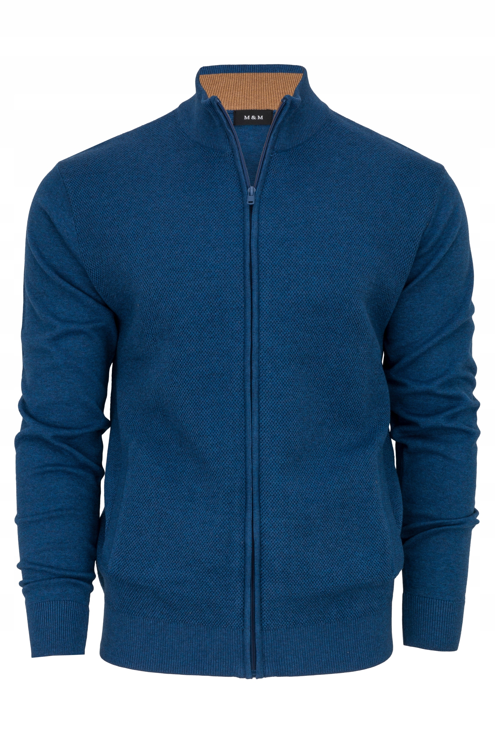 M&M pánský rozepínací svetr s kapsami a džínami, velikost vel