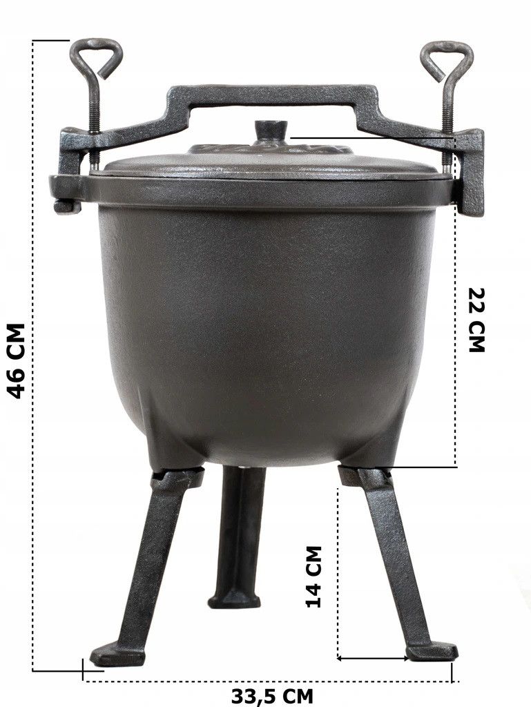 Kociołek stojący EMALIOWANY Garnek Myśliwski 4L Pojemność 4 l