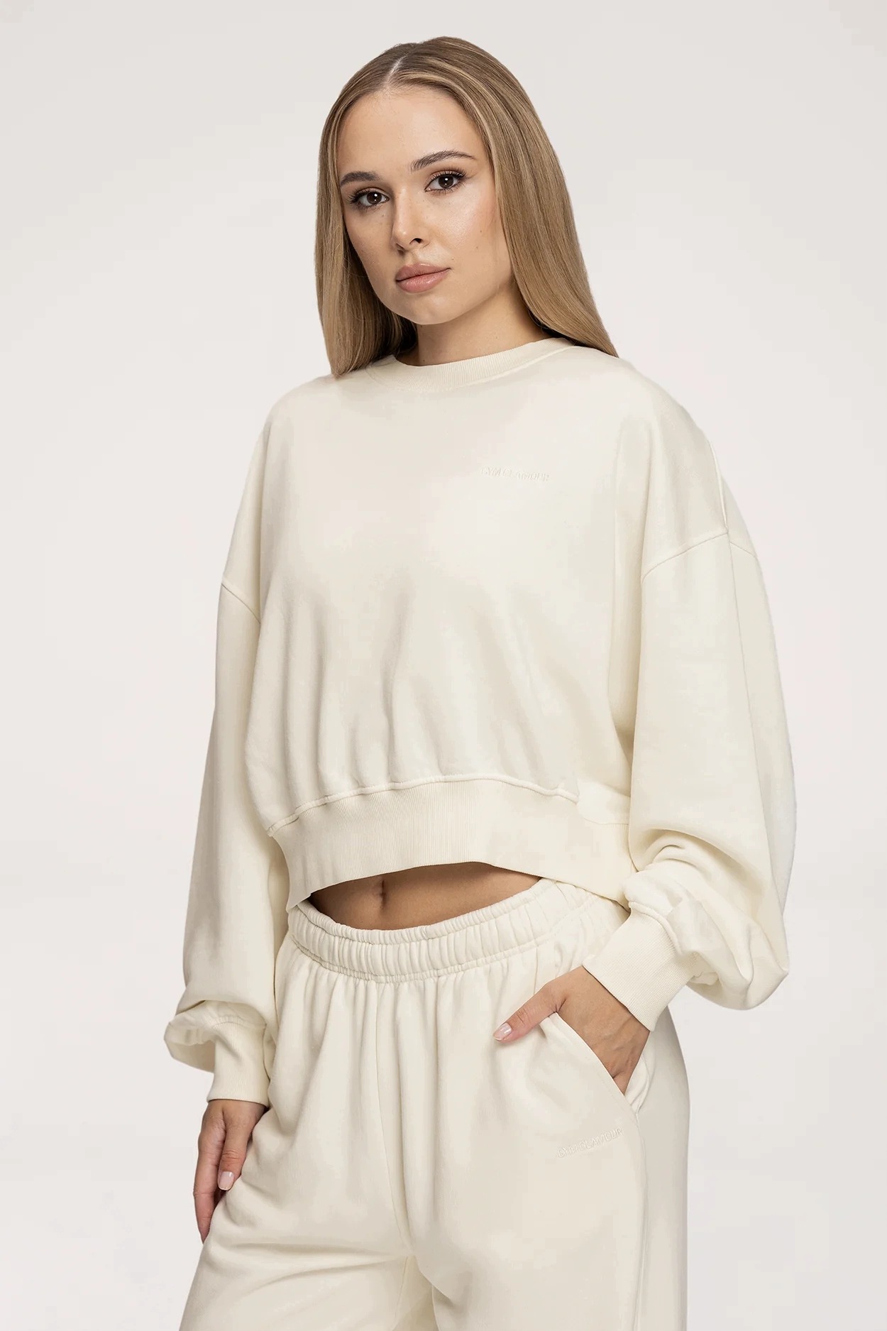 Gym Glamour Mikina Easy off white vel.
