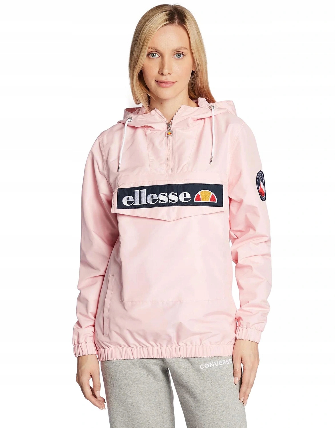Dámská přechodová bunda Ellesse na jaro, podzim s kapucí Montez růžová