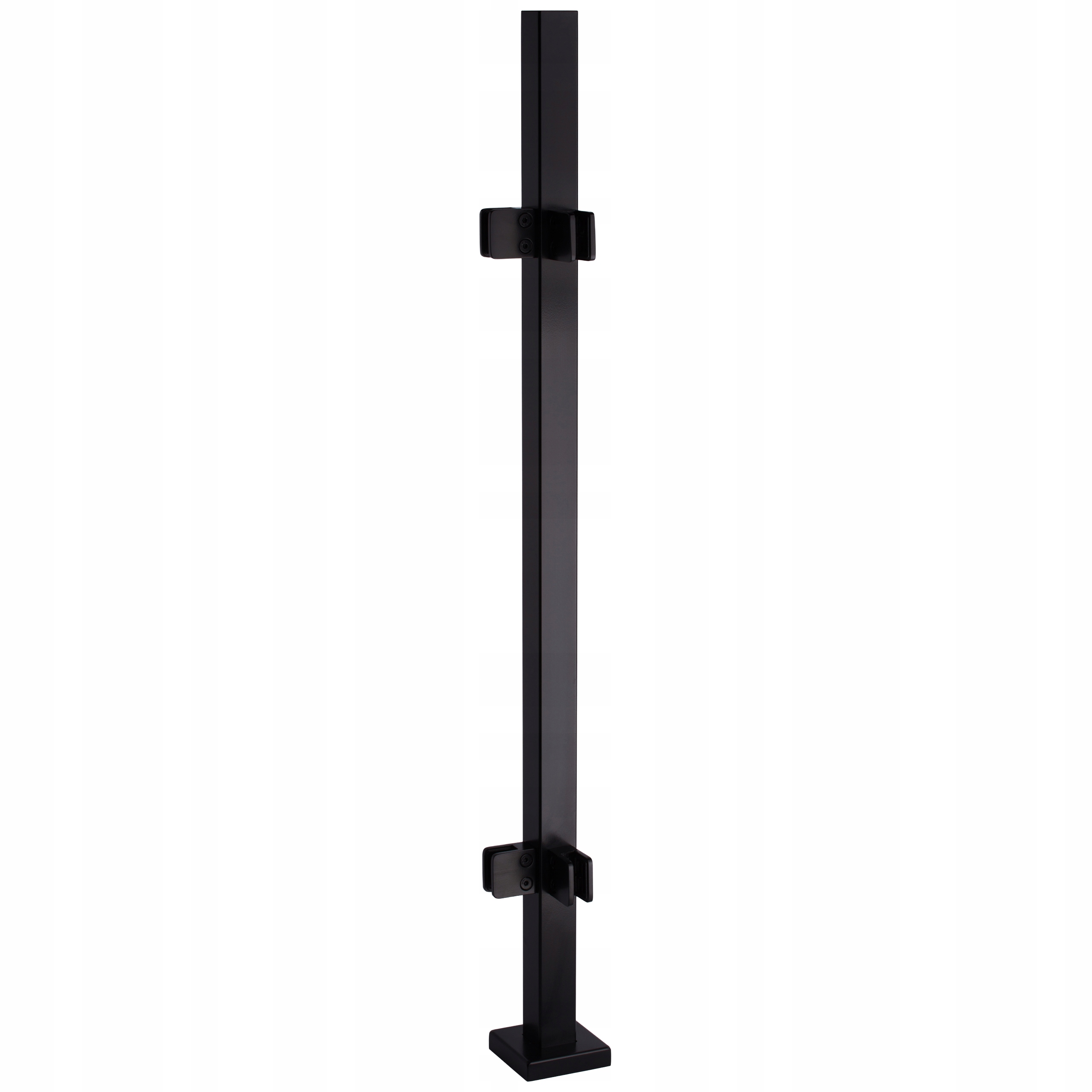 Rohový stĺpik 110 cm na sklenené zábradlie 40x40 Čierny 4 úchytky Loft