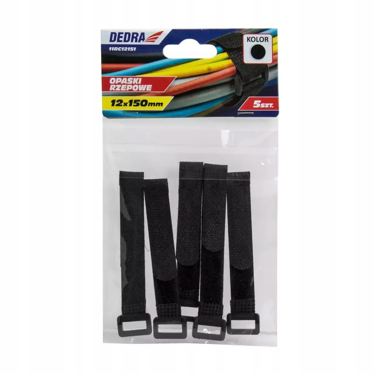 Opaski rzepowe, do kabli Dedra 11RC16312 16x310mm, czarne 10szt