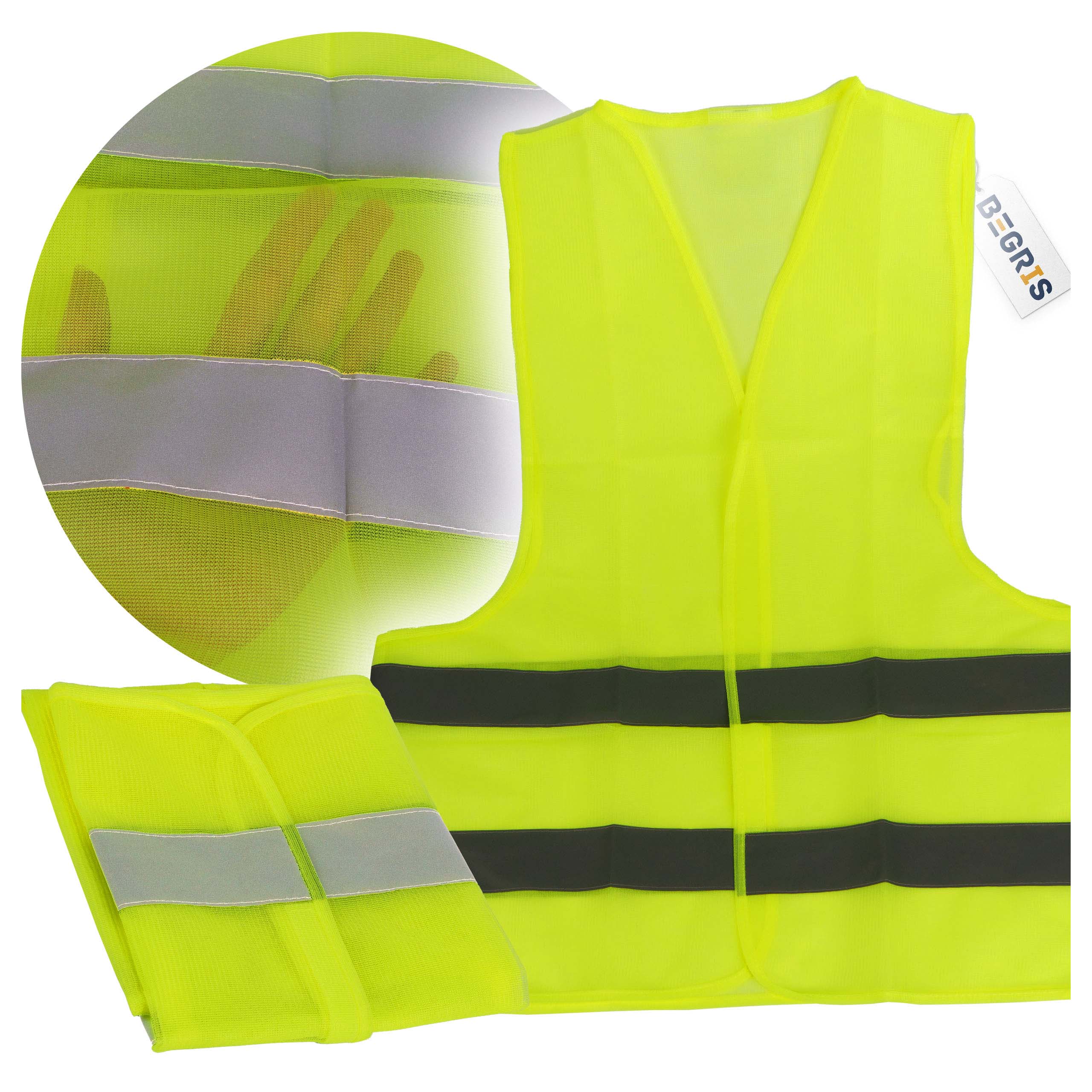 СВЕТООТРАЖАЮЩИЙ ЖИЛЕТ ДЛЯ ДОРОЖНОГО ДВИЖЕНИЯ, ЖЕЛТЫЙ РАБОЧИЙ УНИВЕРСАЛЬНЫЙ ЗАЩИТНЫЙ ЖИЛЕТ