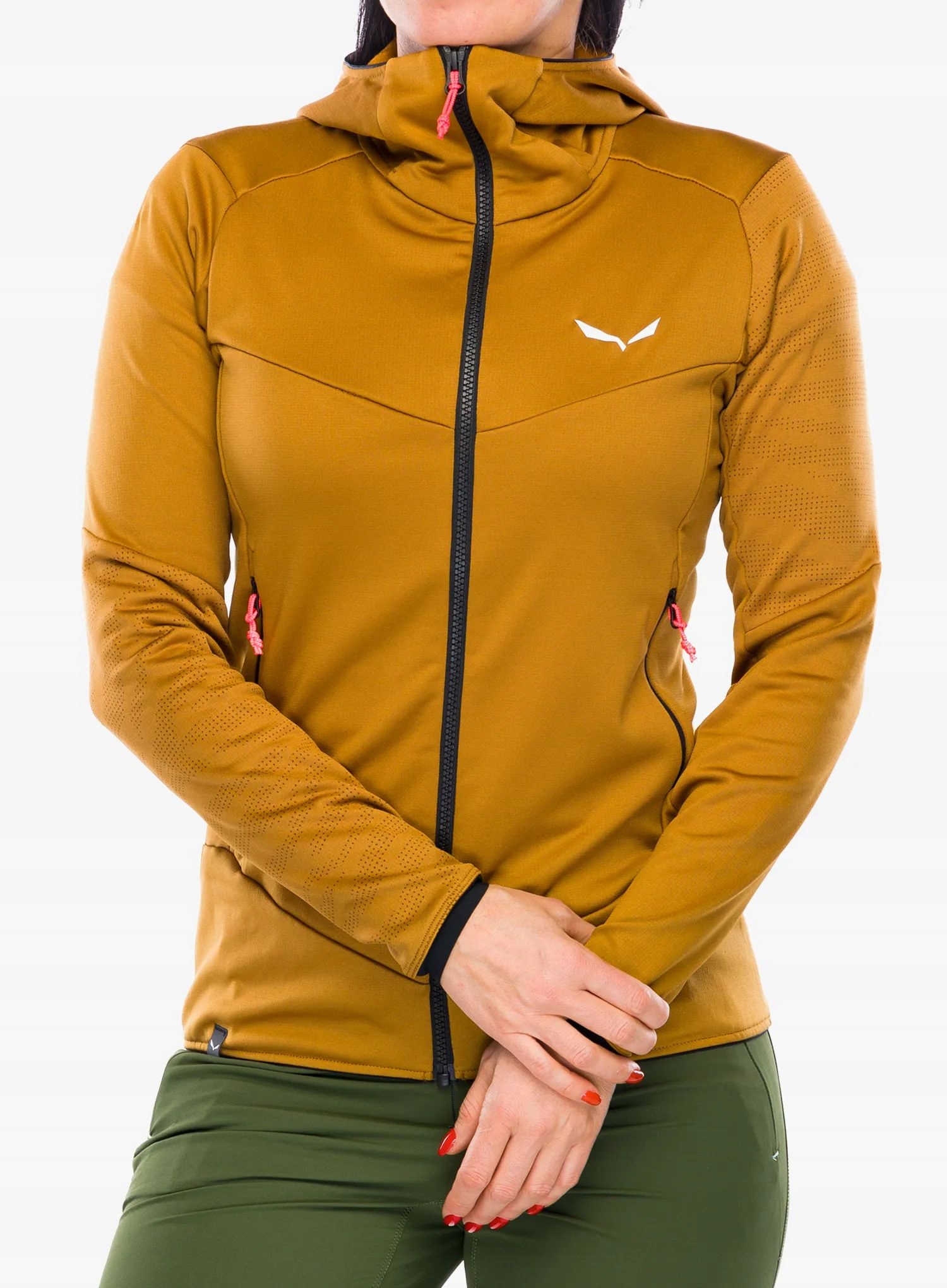 Fleecová Mikina dámská s kapucí Salewa Sella Crevasse Hd Jacket zlatá hnědá 34