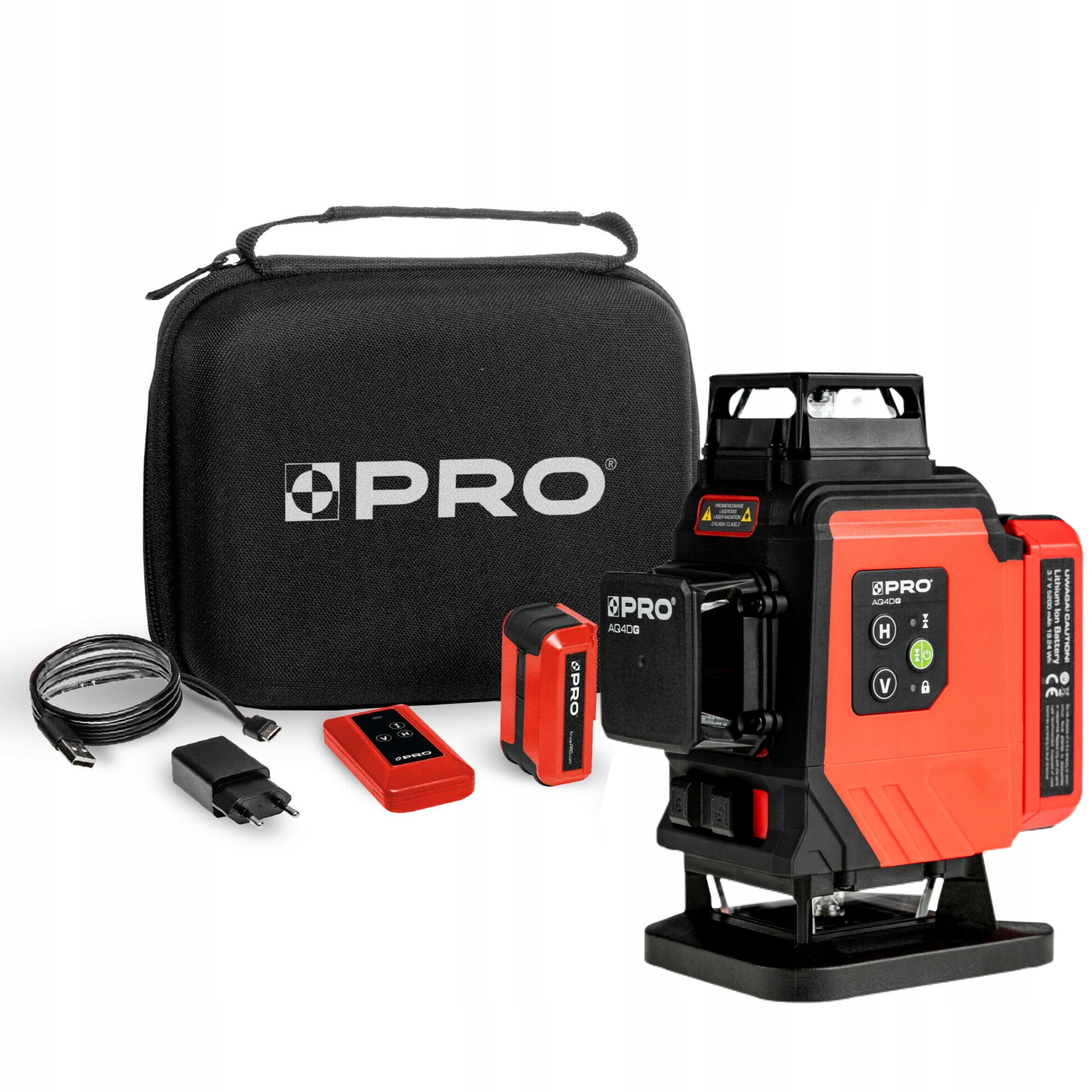 Pro Akumulátorový Křížový Laser Zelený 4x360° 30 m AQ4DG