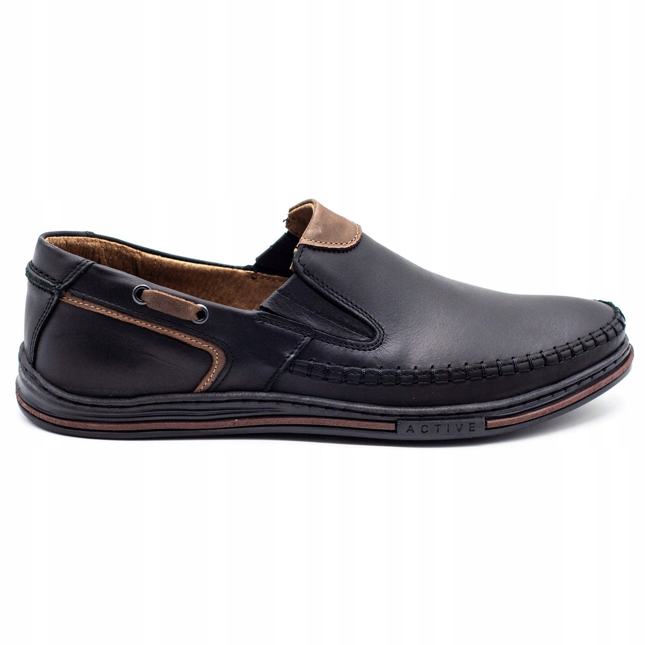 

Buty Męskie Olivier Mokasyny Skóra 09 Czarny 43