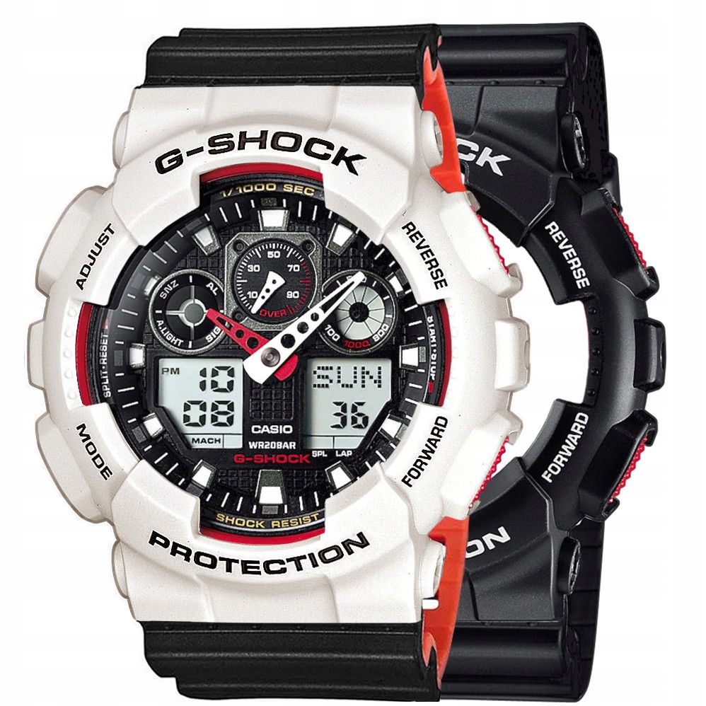 Sada G-shock GA-100-1A4ER Bílá Černá, Červená