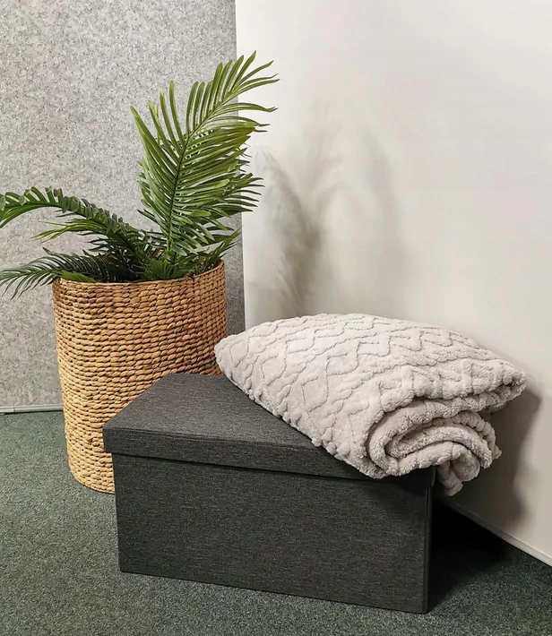 Pufa tapicerowana Kontrast odcienie szarości Materiał obicia tkanina