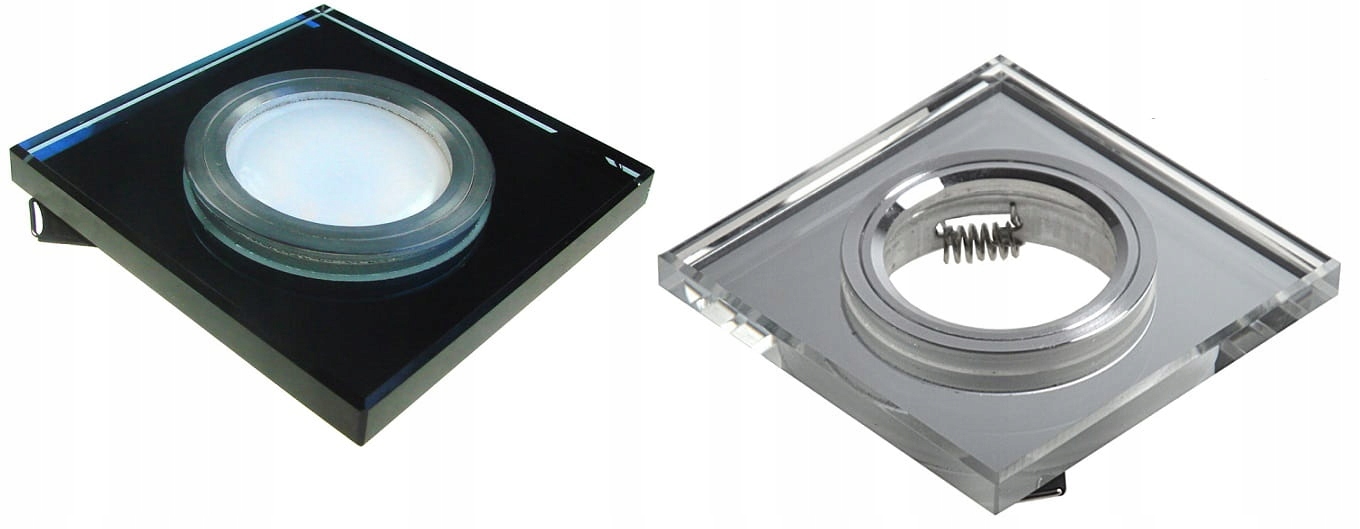 Oprawka sufitowa wpuszczana stała szklana kwadrat