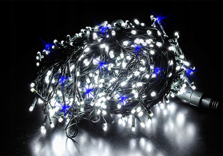

Lampki Choinkowe 100 Led Białe Zimne Flash Niebi