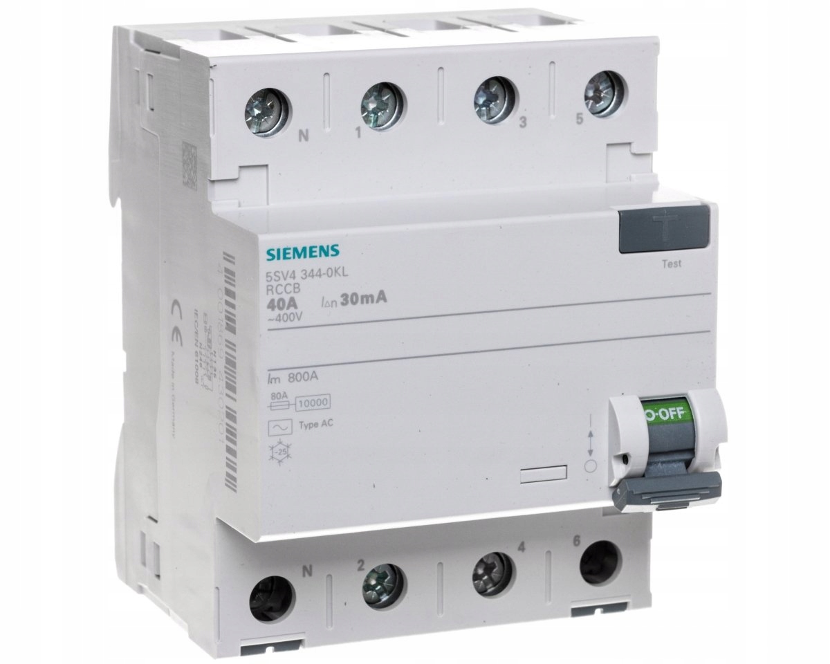 

Wyłącznik Rcd 4P 40A 30mA Ac 5SV4344-0KL