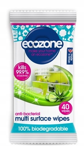

Chusteczki Czyszczące Biodegradowalne, 40, Ecozone